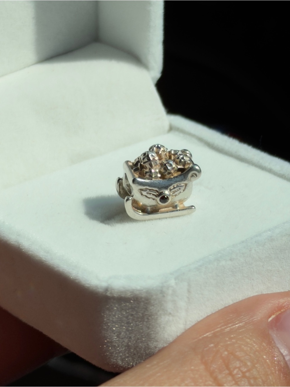 Authentic Pandora Sterling Silver Christmas Santa's Sleigh Charm